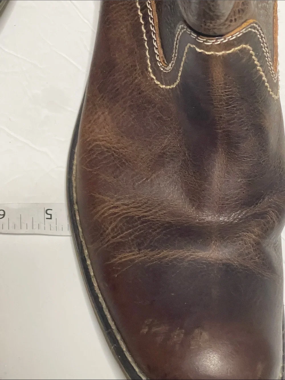 Men's Roan Brown Leather Zip Chelsea Boots. Size 11
